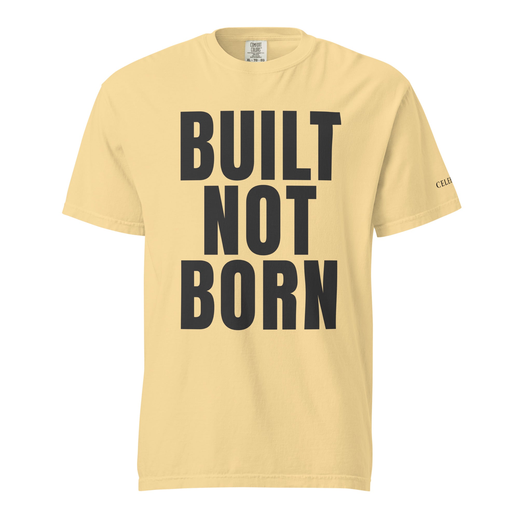 Built Not Born cotton unisex t-shirt in Butter – soft daily tee shirt for men and women