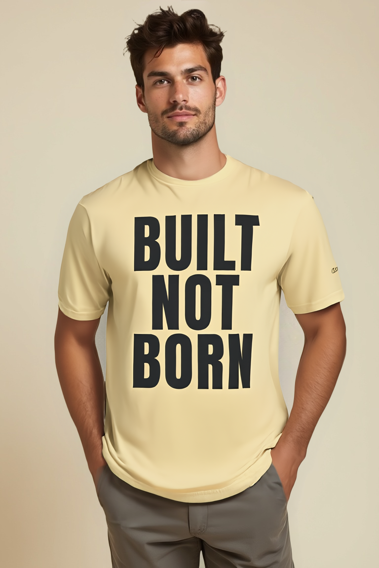Built Not Born – Custom Heavyweight Cotton Graphic Unisex T-Shirt